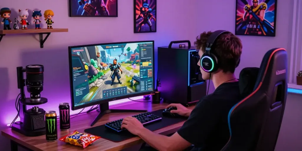 Pemain asyik menggunakan diana4d di setup gaming modern.
