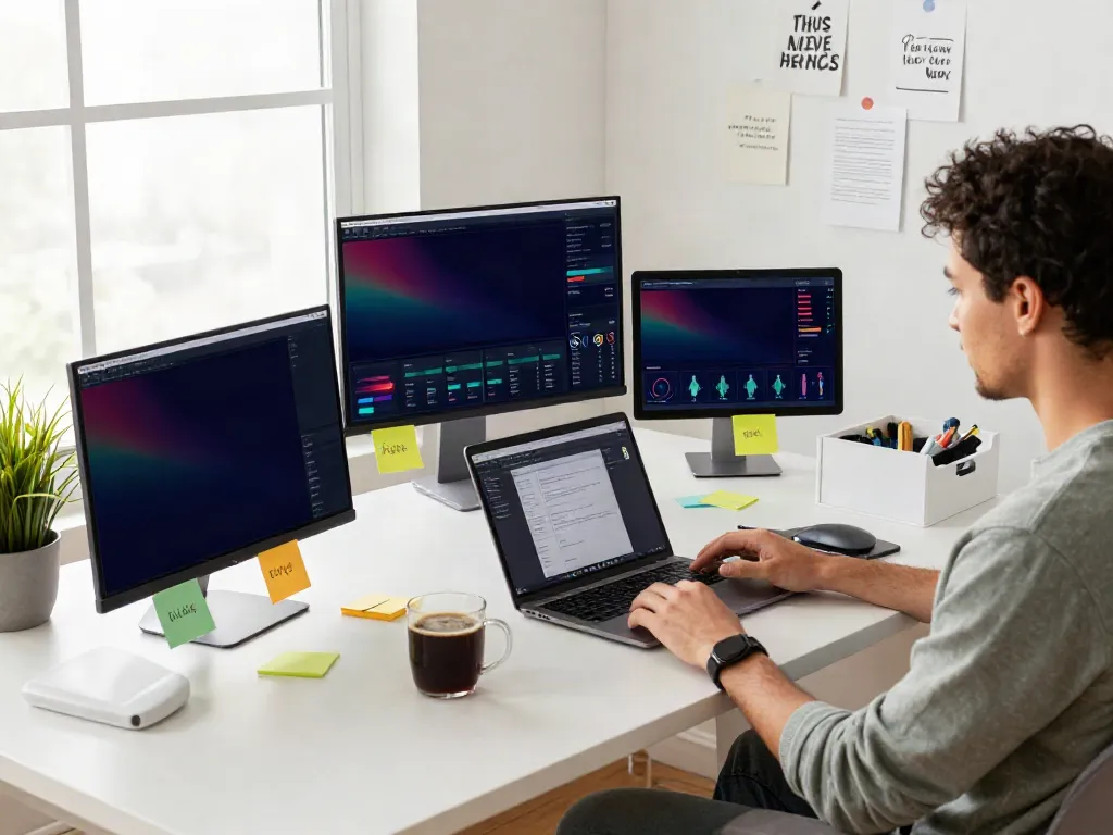 Engaging digital marketing workspace showcasing productivity and analytics for click this link here now.