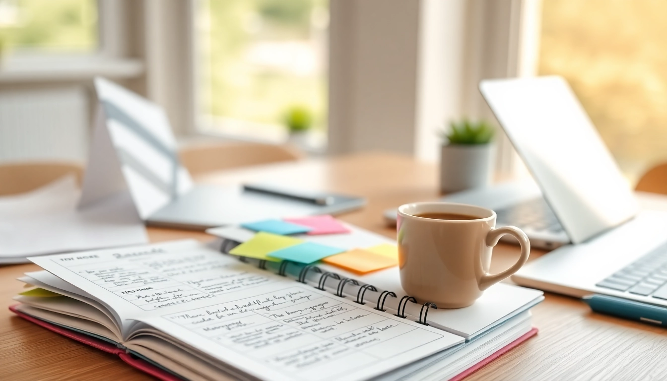 Organize your tasks with the planner, Plan Your Way, Instantly with coffee and sunlight ambiance.