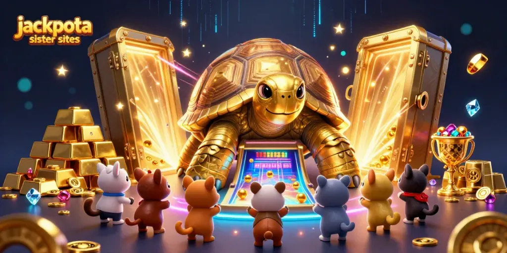 Experience excitement at jackpota sister sites with a vibrant casino illustration showcasing thrilling gaming elements.