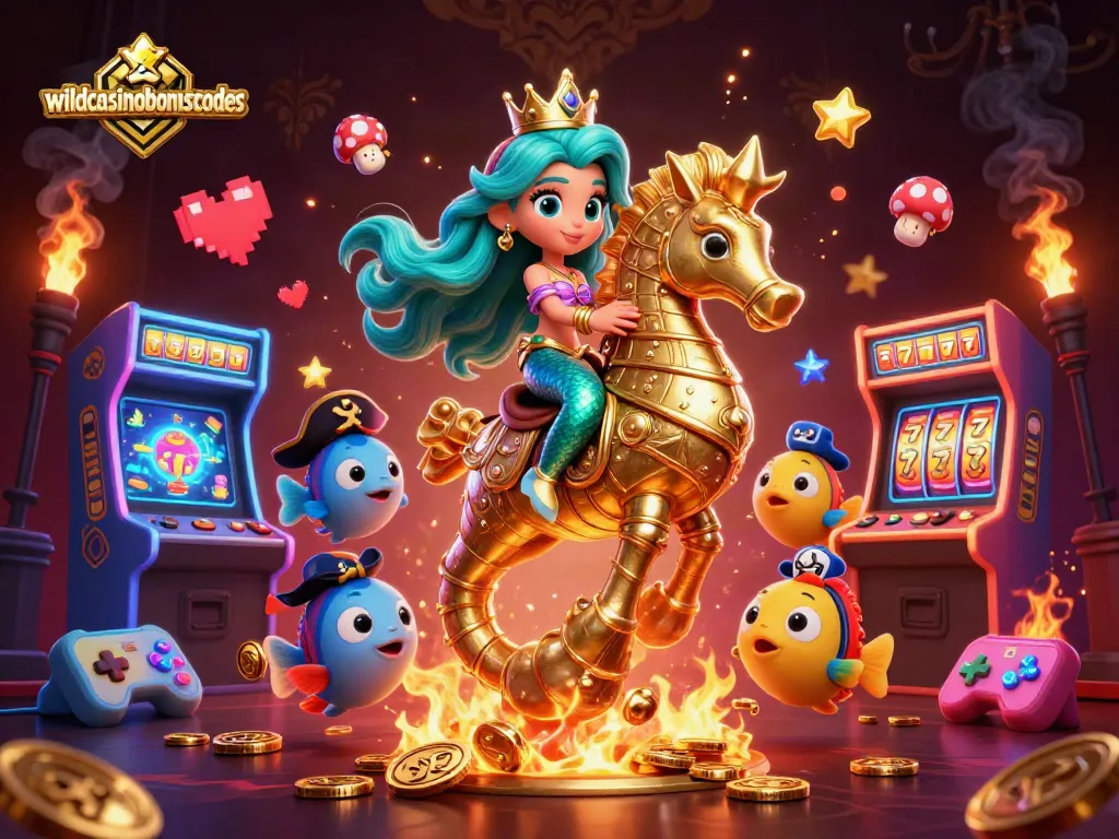 Play exciting games with wildcasinobonuscodes and colorful characters in a vibrant casino scene.