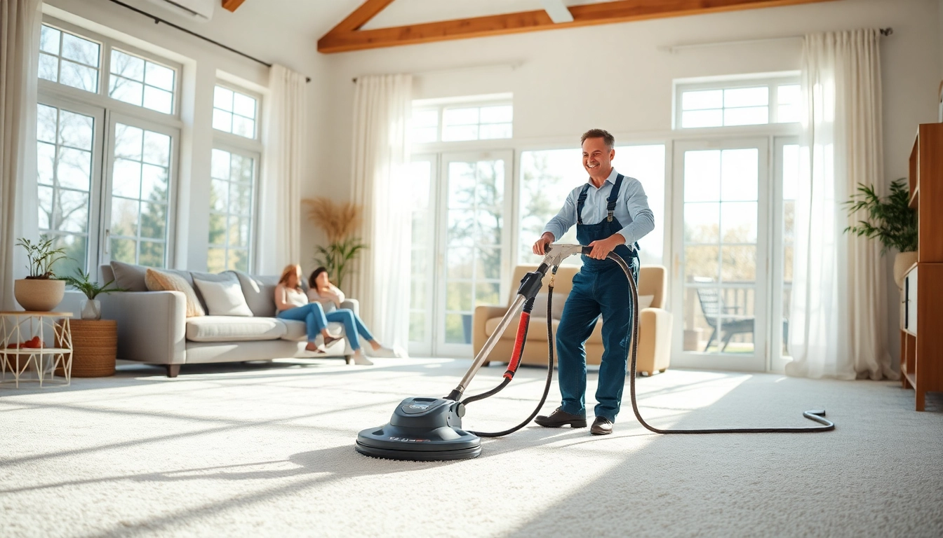Expert carpet cleaning lincoln ca by technician in a sunny home environment.
