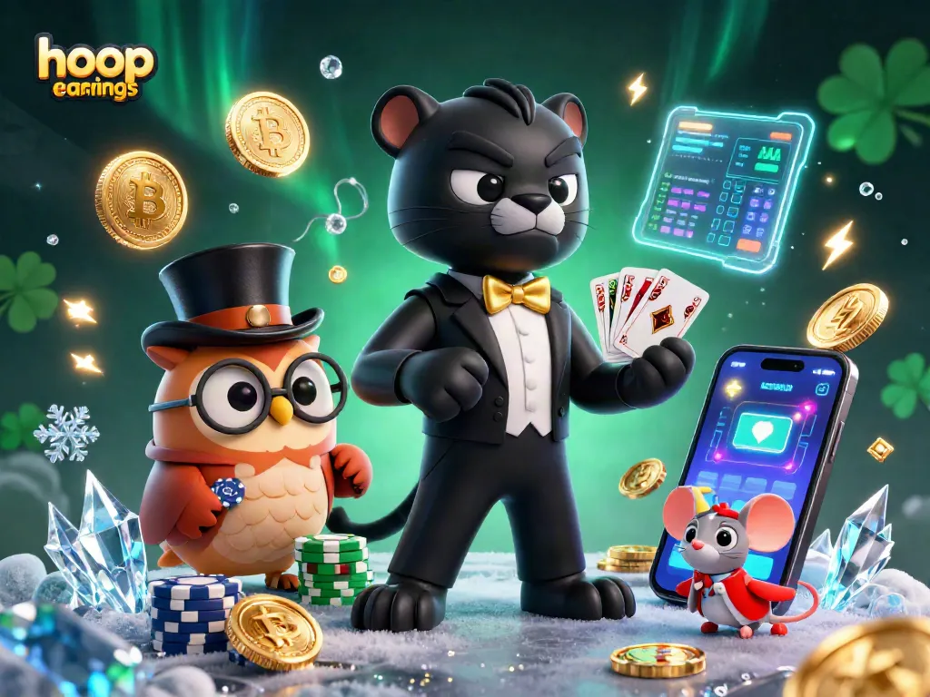 Play with stunning hoop earrings in an engaging 3D cartoon casino scene filled with excitement.