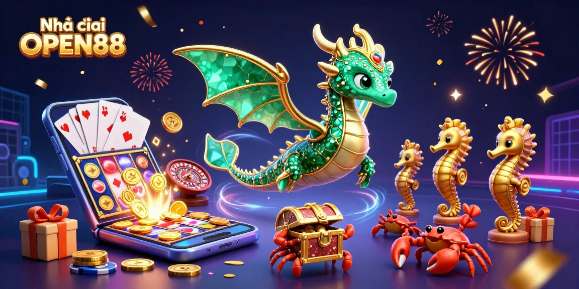 Engage with Nhà cái OPEN88 through a vibrant 3D casino fantasy scene