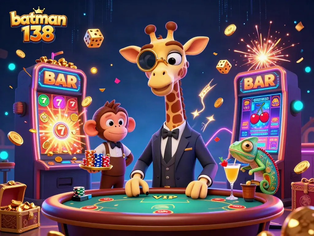 Spin and win with batman 138 in a vibrant casino scene featuring animated characters.